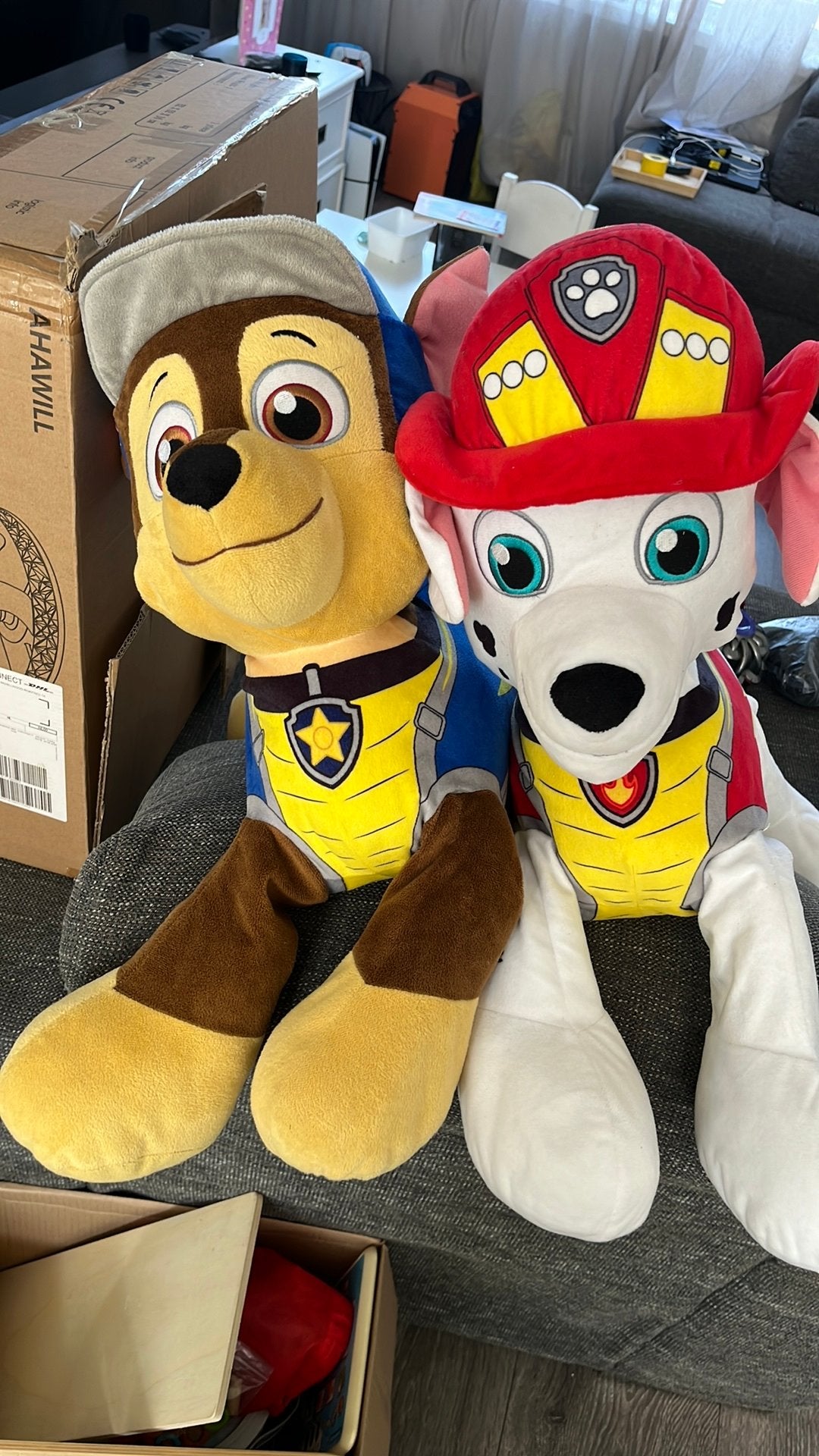 2 grote Paw patrol knuffels, Ophalen of Verzenden, Zo goed als nieuw