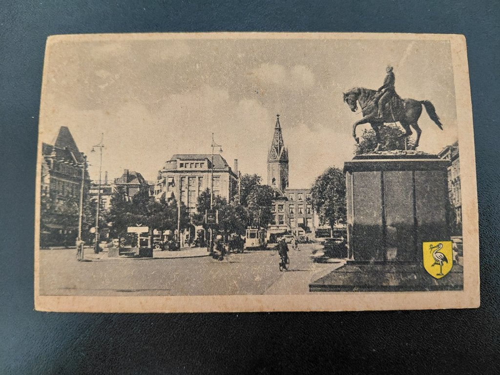 Den Haag, Buitenhof, gelopen, met wapen Ooievaar, jaren '40., Verzenden, 1940 tot 1960, Gelopen, Zuid-Holland