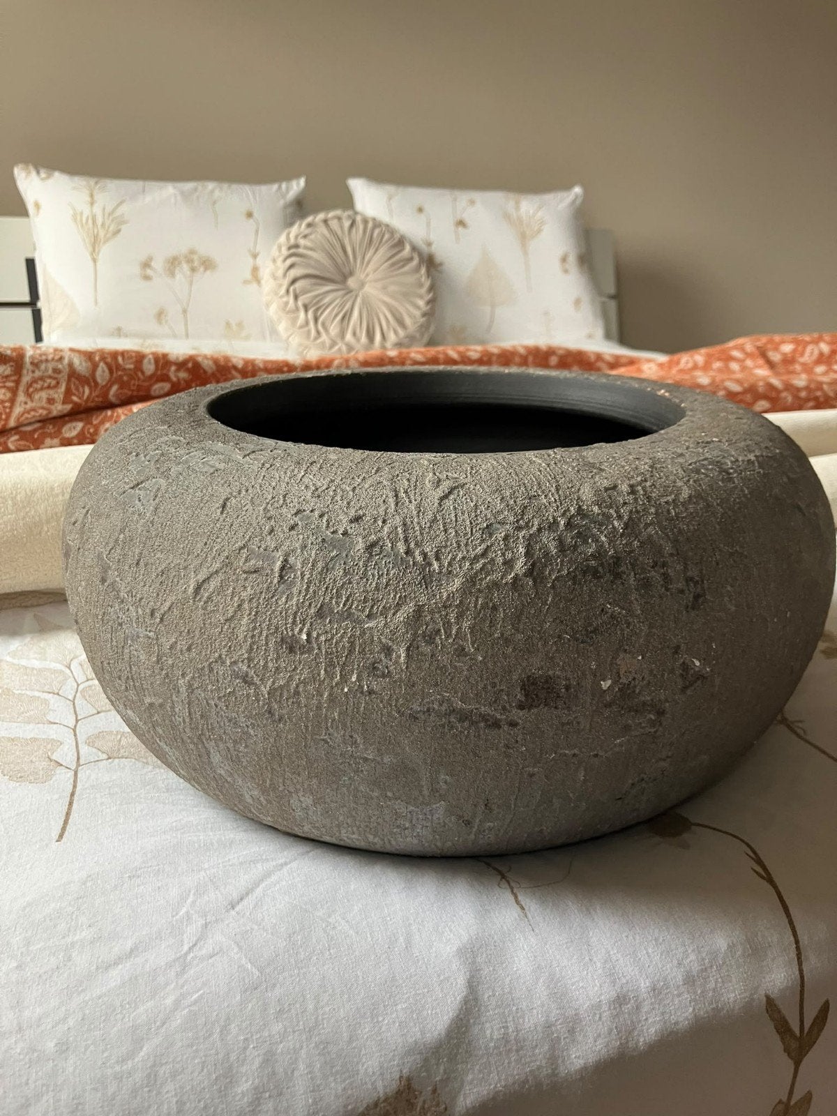 Robuuste schaal, 34x15 cm - Ideaal voor orchideeën, Porselein of Keramiek, Schaal, Rond, Geribbeld