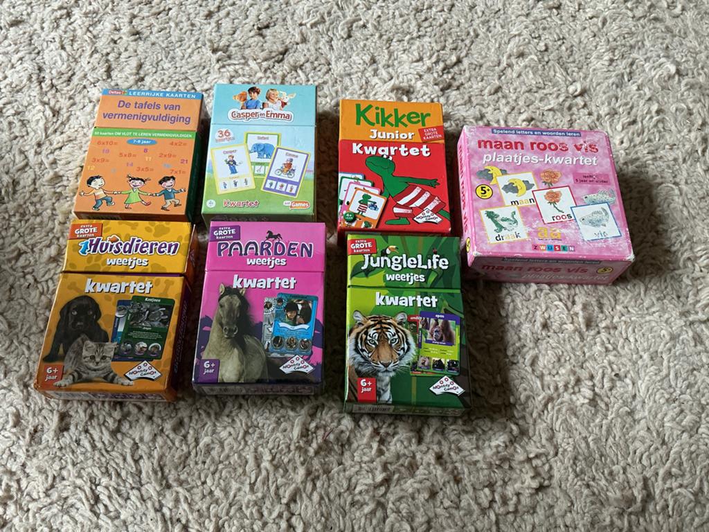 Diverse educatieve kaartspellen en kwartetten opbr giro 555, Een of twee spelers, Ophalen of Verzenden, Gebruikt