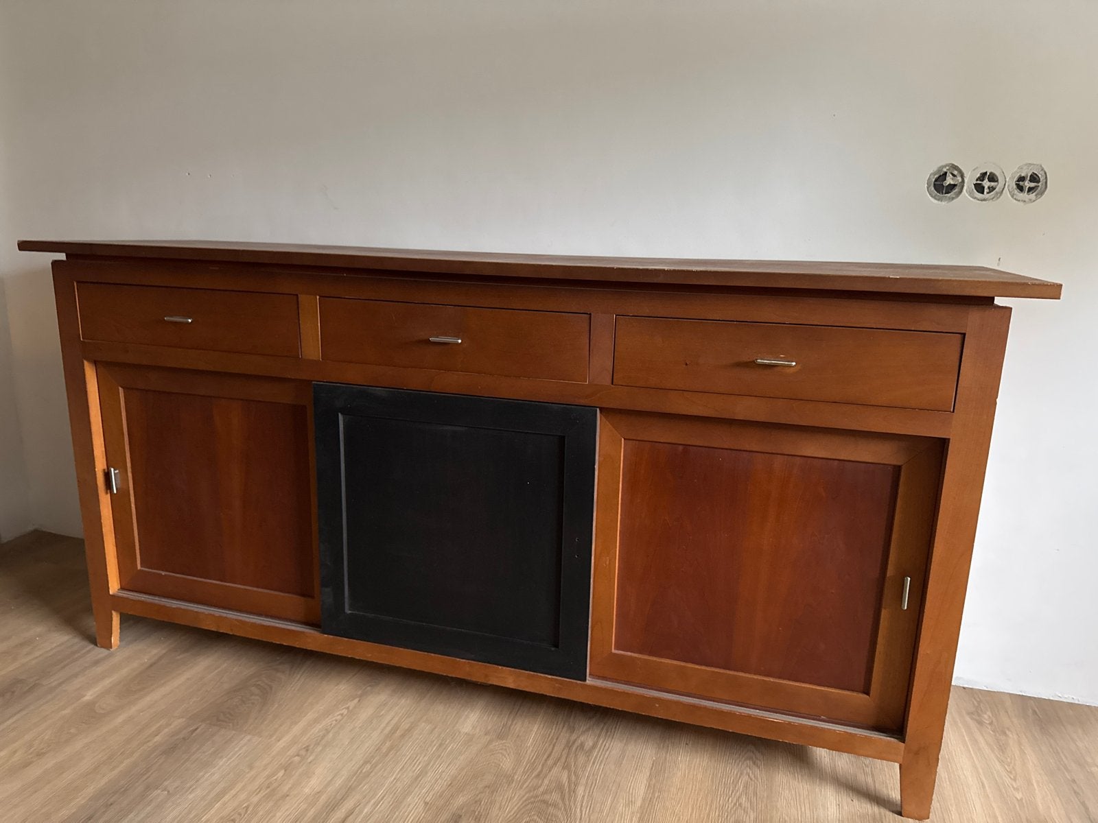 Geolied Kersenhout Dressoir - 185 cm breed, Ophalen, Gebruikt, 150 tot 200 cm, 50 tot 75 cm
