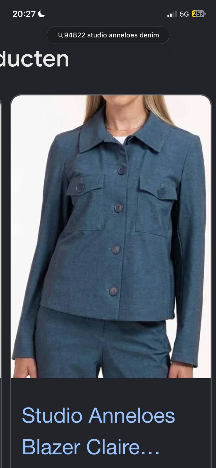 Studio Anneloes Claire denim jacket travelstof mt M NIEUW, Maat 38/40 (M), Blauw, Nieuw, Ophalen of Verzenden