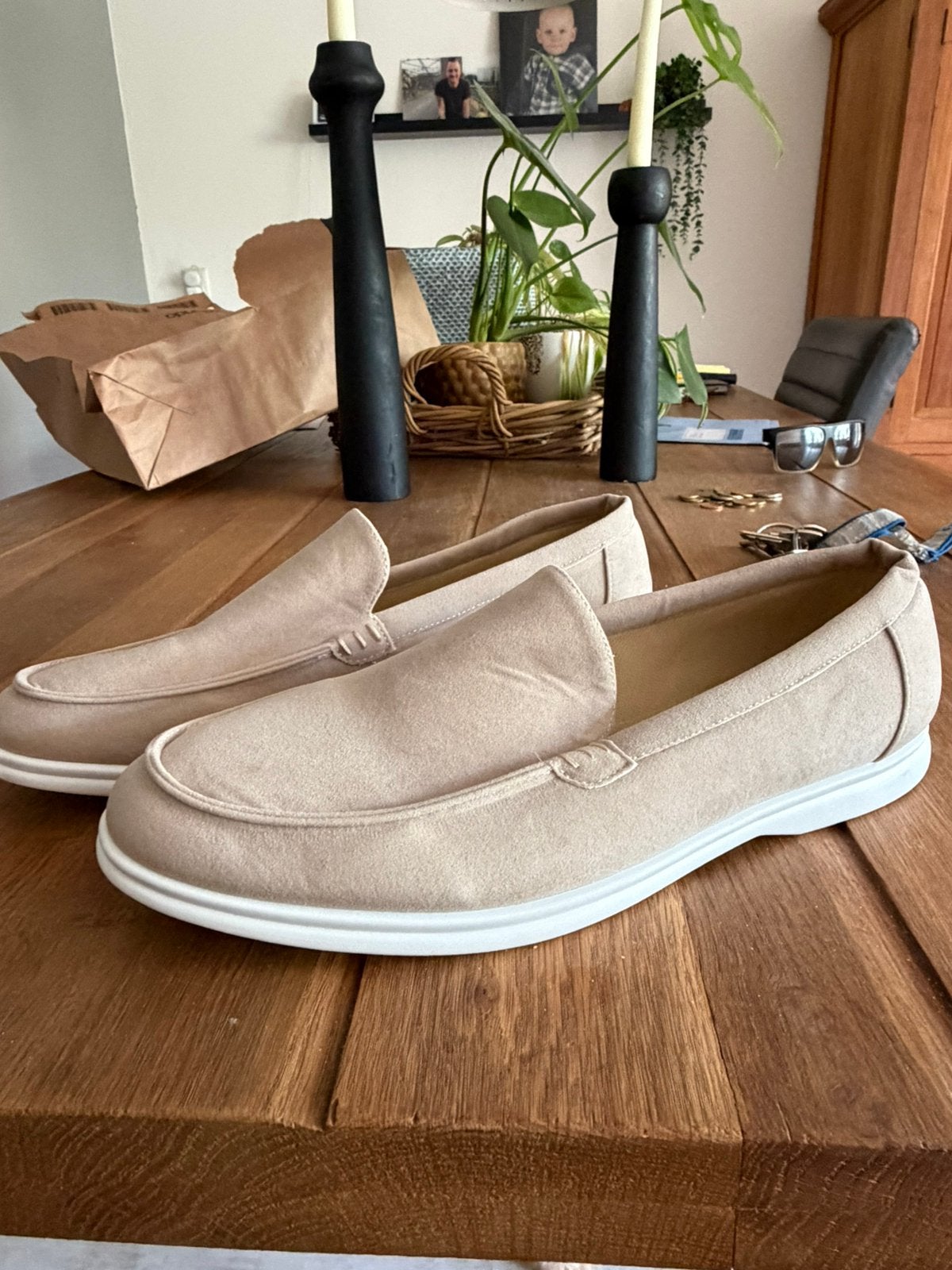 Beige Moccasins mt48, Overige kleuren, Nieuw, Ophalen of Verzenden, Espadrilles of Moccasins