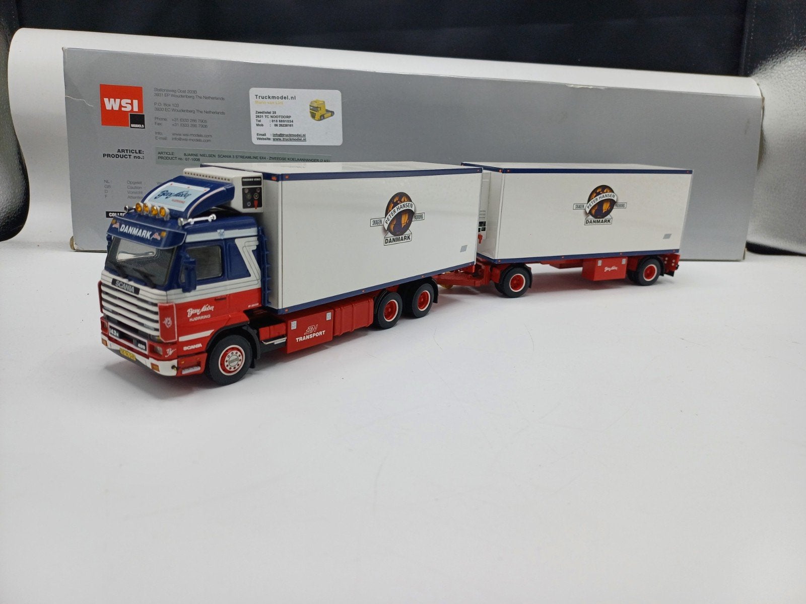 WSI Scania 143 streamline combi Bjarne Nielsen, Ophalen of Verzenden, Zo goed als nieuw, Bus of Vrachtwagen, Wsi