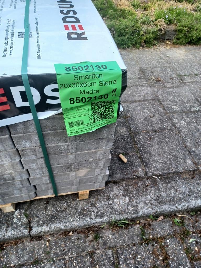 7m² Redsun Smartton opritstenen 20x30x6cm Sierra Madre, Klinkers, Nieuw, Beton, 5 tot 10 m²