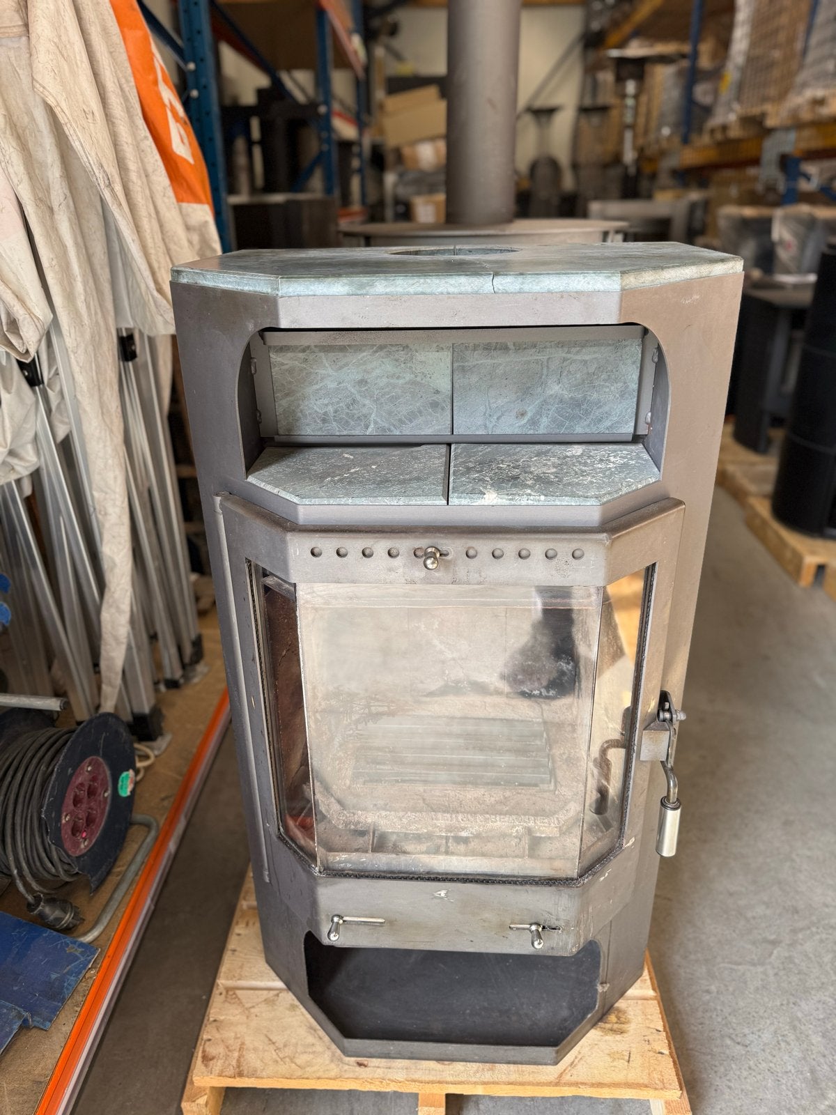 Gebruikte Houtkachel met Speksteen - 9 kW, Ophalen, Gebruikt, Duitsland, Houtkachel