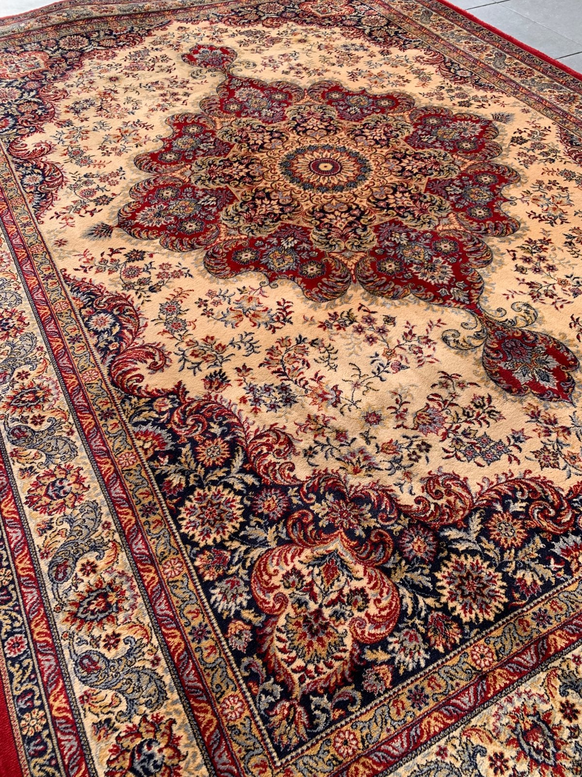 Prachtig Sfeervol Groot Vintage Vloerkleed Zuiver Scheerwol., Ophalen, Zo goed als nieuw, Rechthoekig, 200 cm of meer