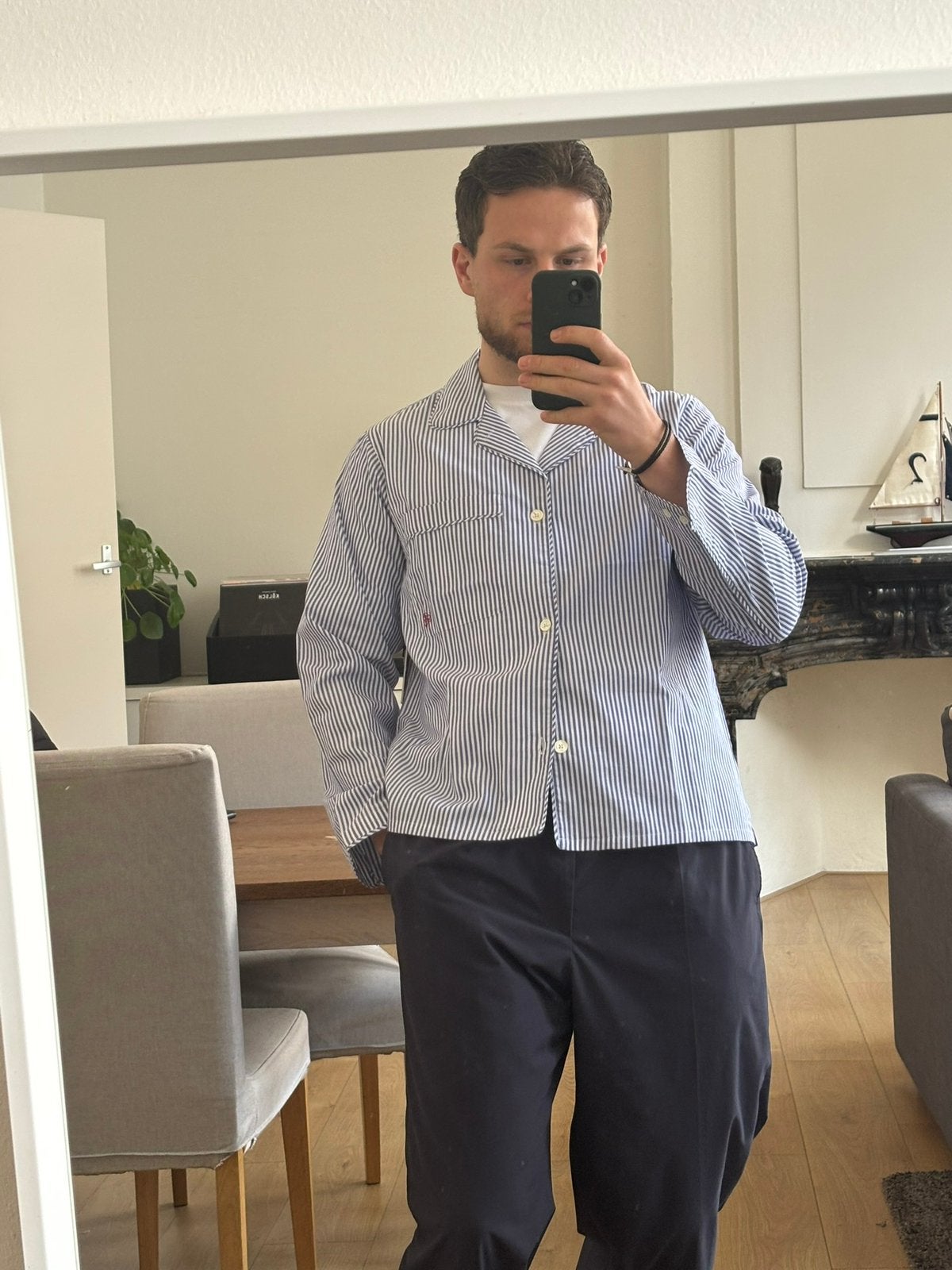 Aime Leon Dore Striped Shirt - M, Ophalen, Nieuw, Maat 48/50 (M), Wit