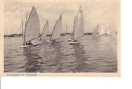 Ansichtkaart 	Friesland	Zeilsport, Verzenden, 1920 tot 1940, Gelopen, Friesland