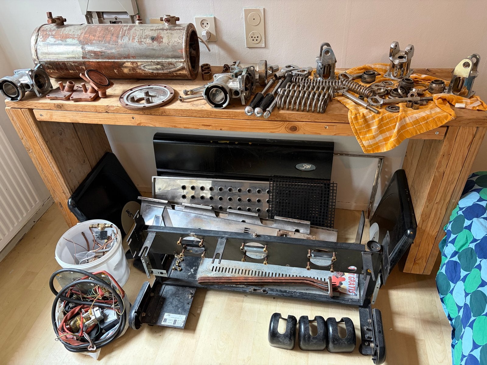 La San Marco 85 3 Groep Hevel Espresso Machine - Onderdelen, Ophalen of Verzenden, Niet werkend, Espresso apparaat, Gemalen koffie