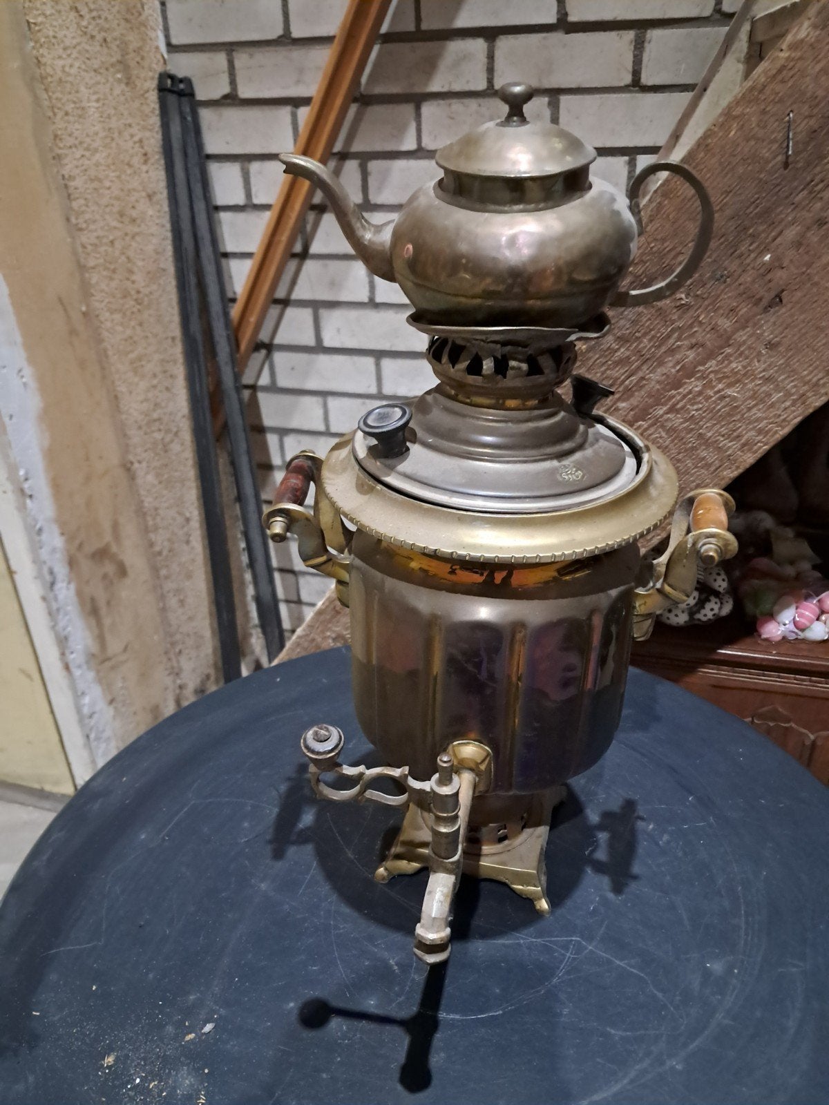 Antieke Iraanse Samovar met Theepot - Koper/Messing, Ophalen of Verzenden