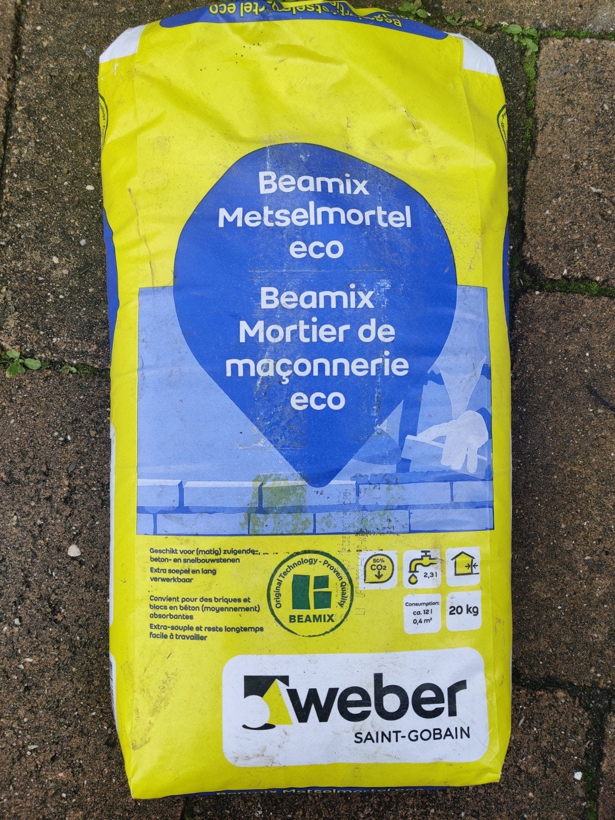 3 zakken Beamix Metselmortel eco 20 kg, Ophalen, Nieuw, Overige typen