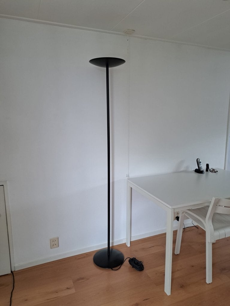 Lamp staande, vloerlamp zwart metaal, zgan, Ophalen, Zo goed als nieuw, Metaal, 150 tot 200 cm