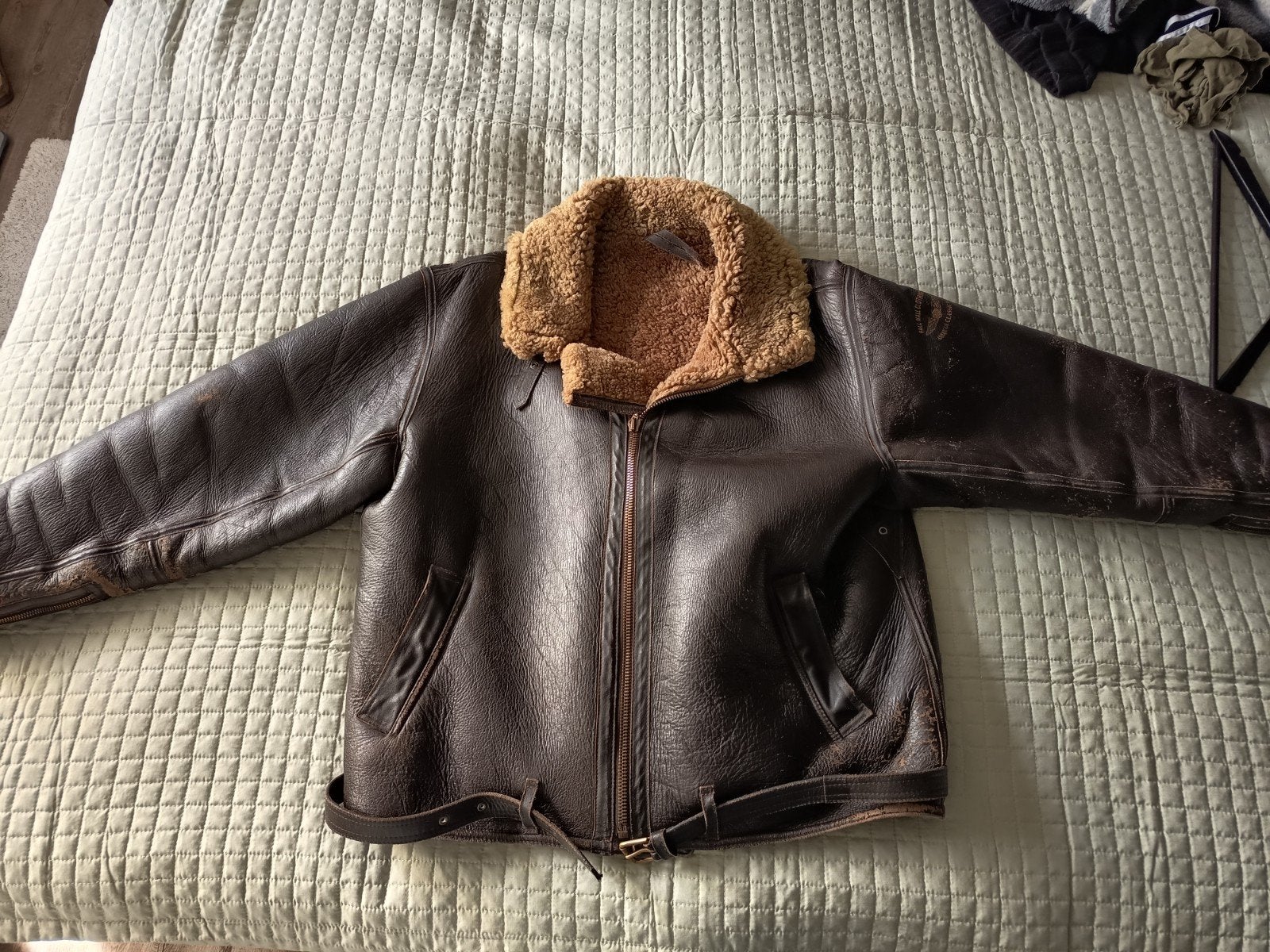 pall maal sheepskin piloten jack jas, Kleding | Heren, Ophalen of Verzenden, Overige maten, Bruin