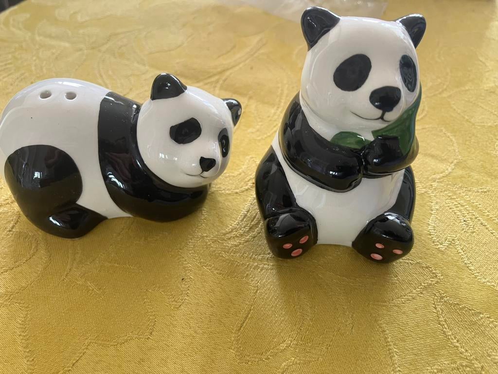 Porseleinen panda peper en zoutstel pepper & salt shakers, Ophalen of Verzenden, Nieuw