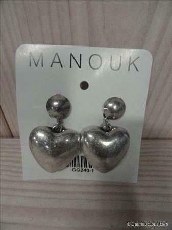 Oorbellen clips zilver hart, Manouk, nieuw., Ophalen of Verzenden, Nieuw, Zilver