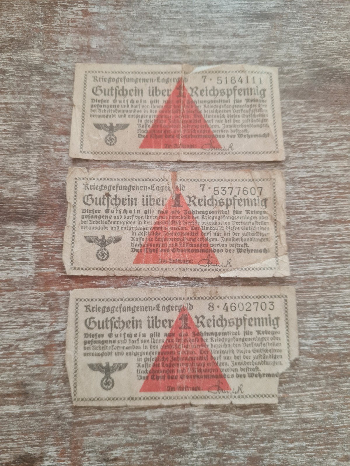 Set 3x 1 pfennig Kriegsgefangenen Tweede Wereldoorlog, Ophalen of Verzenden, Overige soorten, Nederland