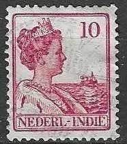 Nederlands Indie 1913/1914 - Yvert 108 - Wilhelmina (ST), Verzenden, Gestempeld, Zuidoost-Azië