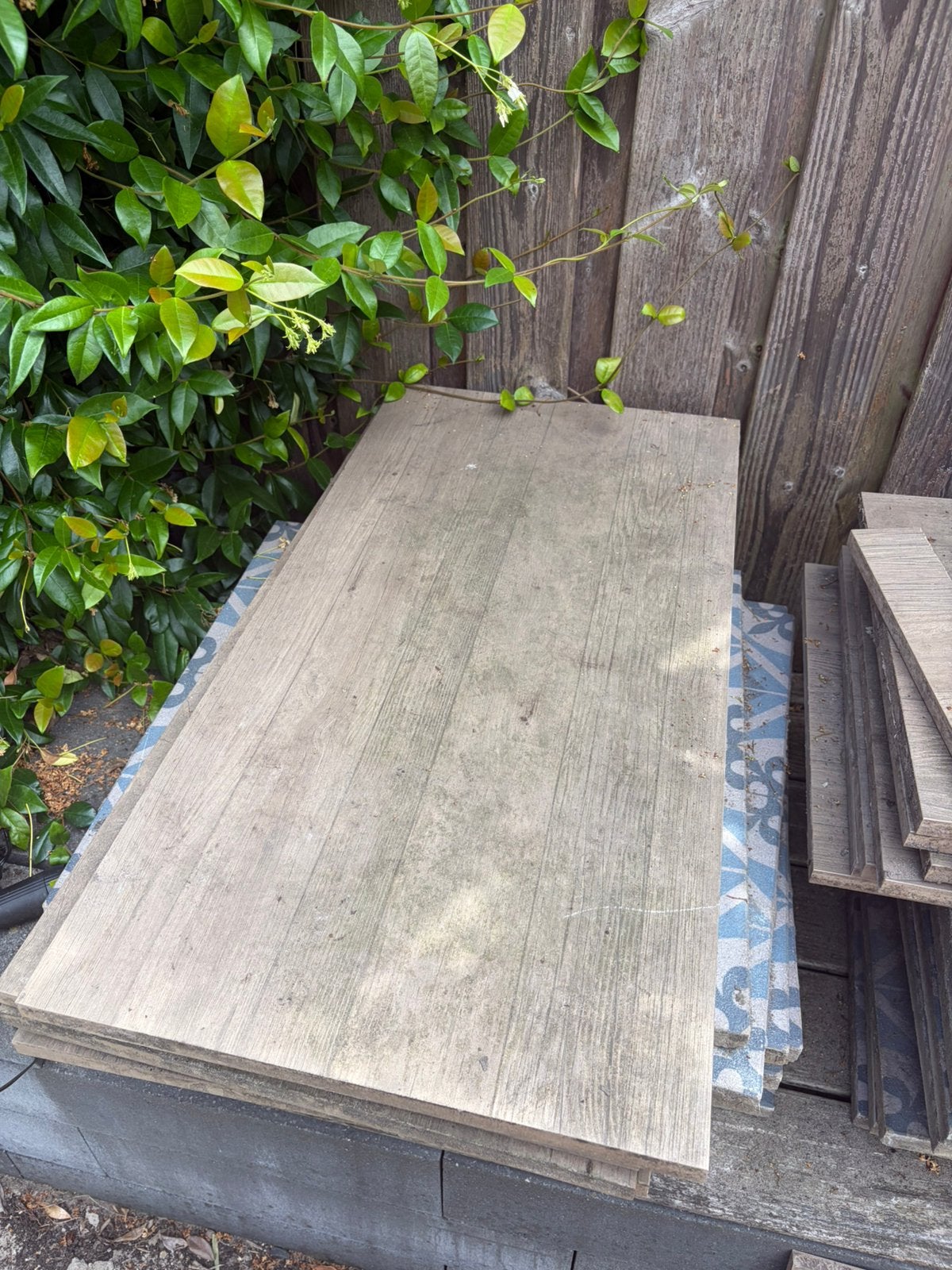Keramische houtlook tegels, Ophalen, Gebruikt, Keramiek, 5 tot 10 m²