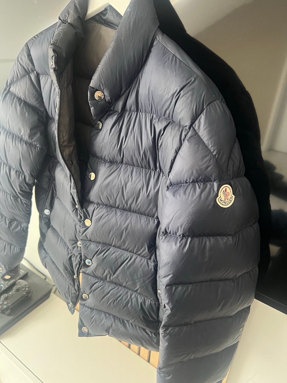 Moncler Puffer jongens Jas - Donkerblauw, Ophalen of Verzenden, Zo goed als nieuw, Overige maten, Blauw