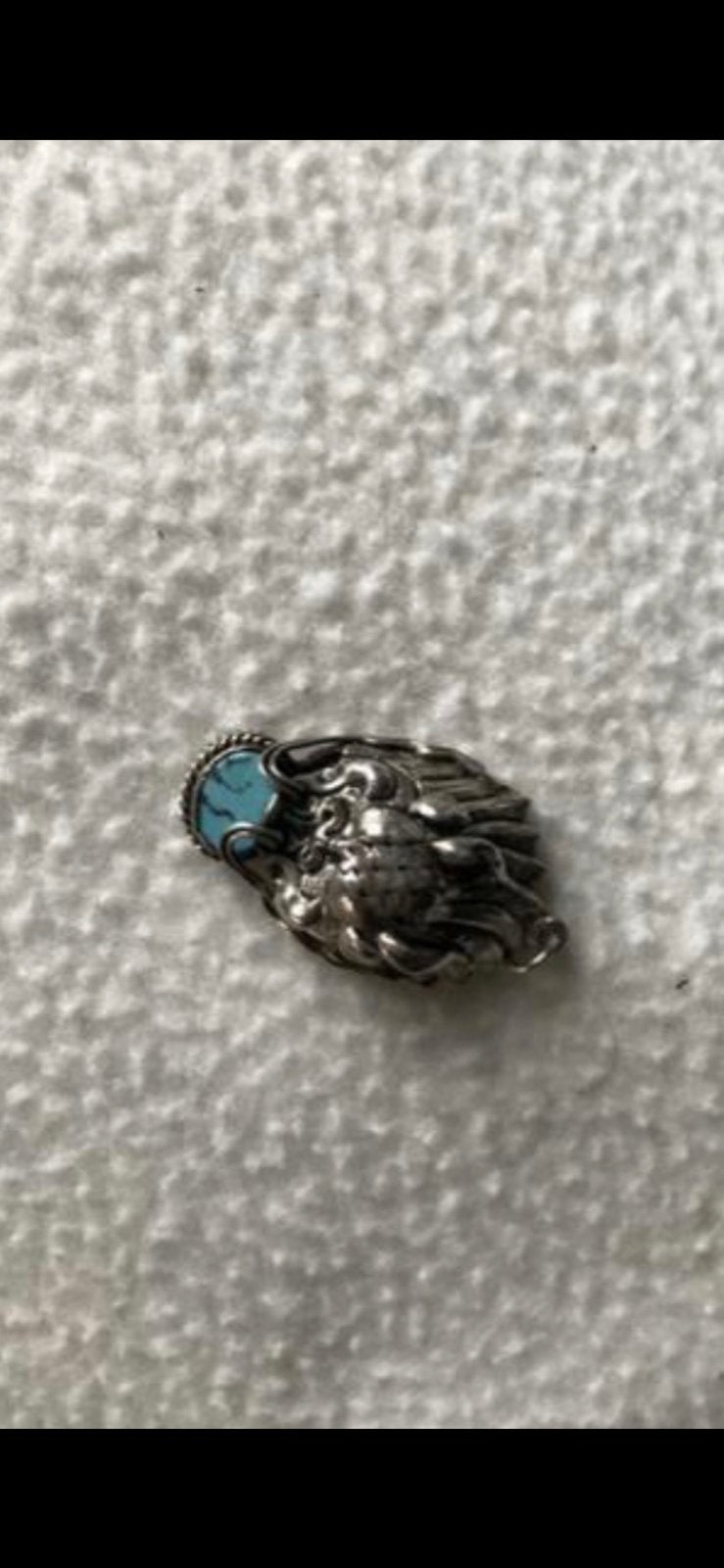 Zilveren hanger met turquoise steen, Ophalen, Zilver