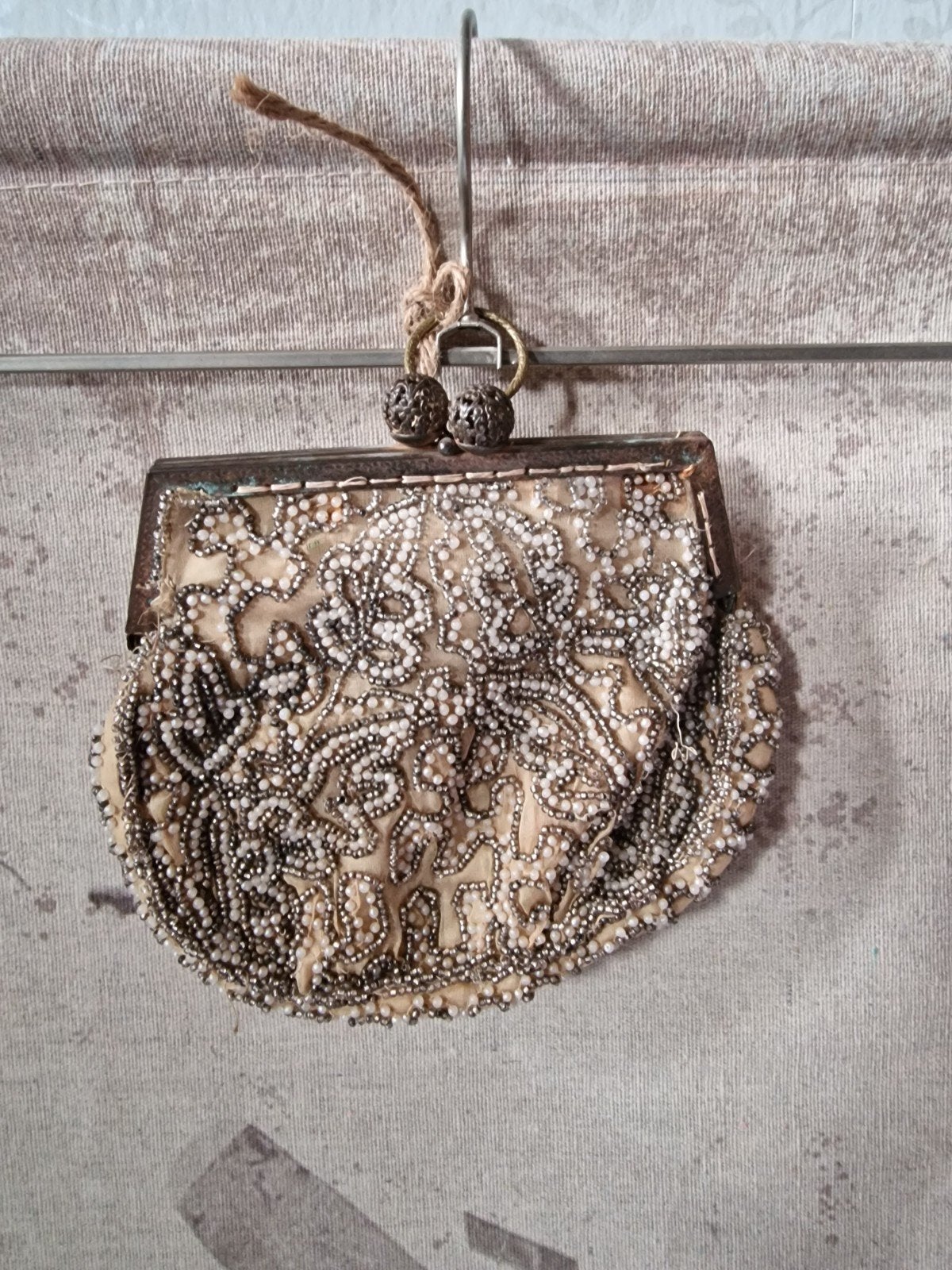 Antiek kralen beugeltasje, Antiek en Kunst, Ophalen of Verzenden