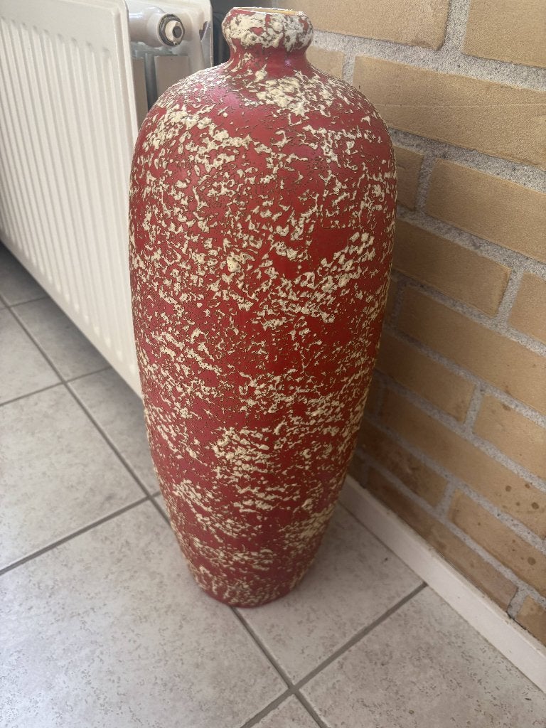 Hoge vaas/pot, Ophalen, 50 tot 75 cm, Oranje, Glas