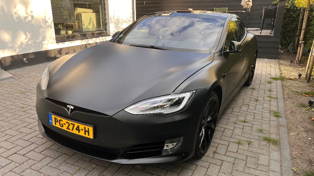 Tesla Model S, mat zwart, 90D inclusief winterbanden, Auto's, Automaat, 0 cilinders, Zwart, Leder