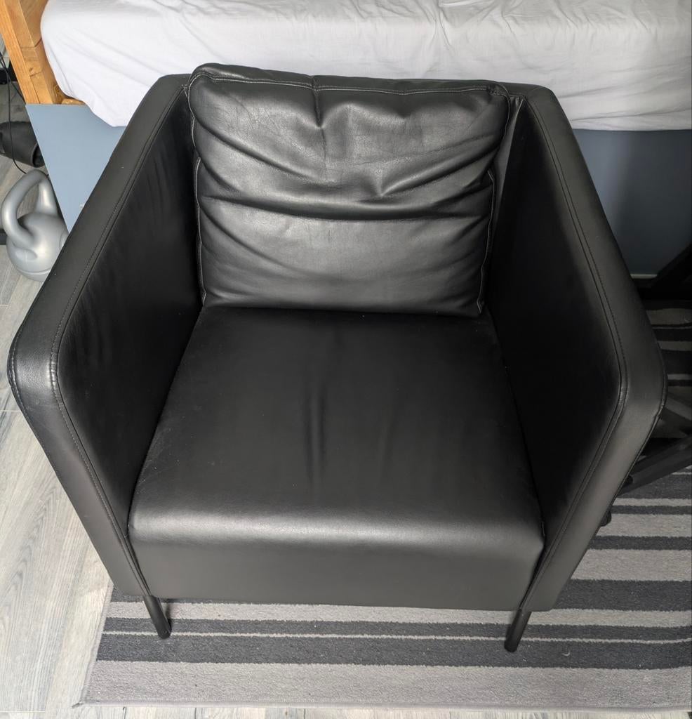 IKEA Ekerö fauteuil, Kimstad Zwart, Huis en Inrichting, Fauteuils, Ophalen, 75 tot 100 cm, 50 tot 75 cm