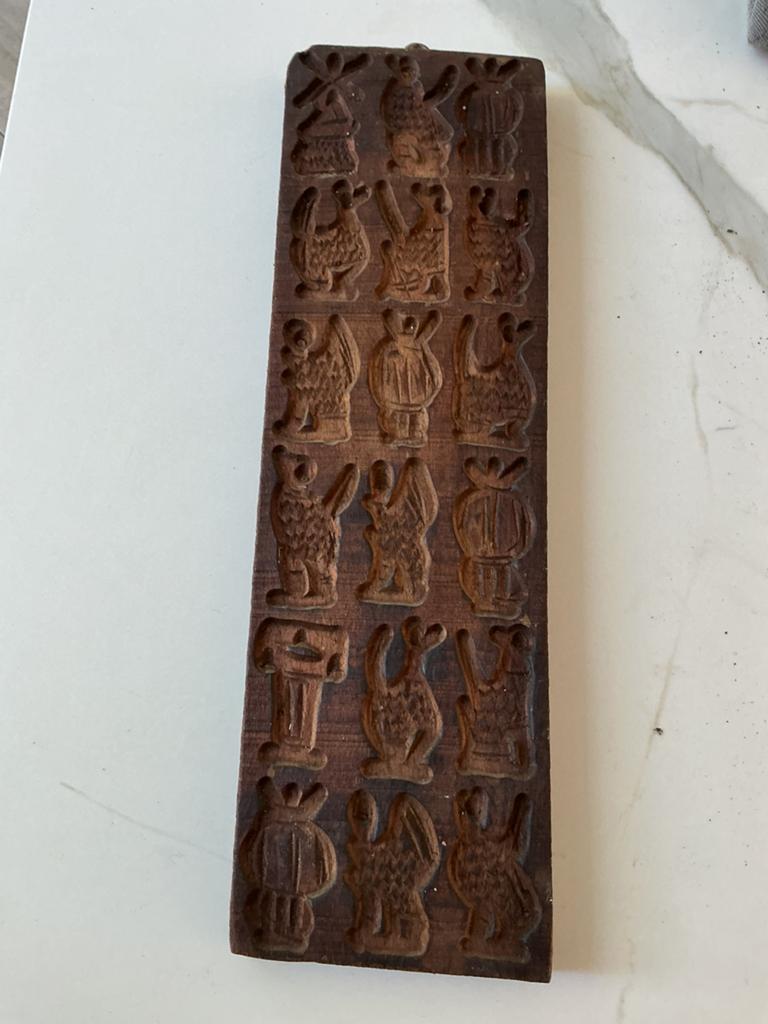 Antieke houten speculaasplank met diverse figuren, Antiek en Kunst, Ophalen