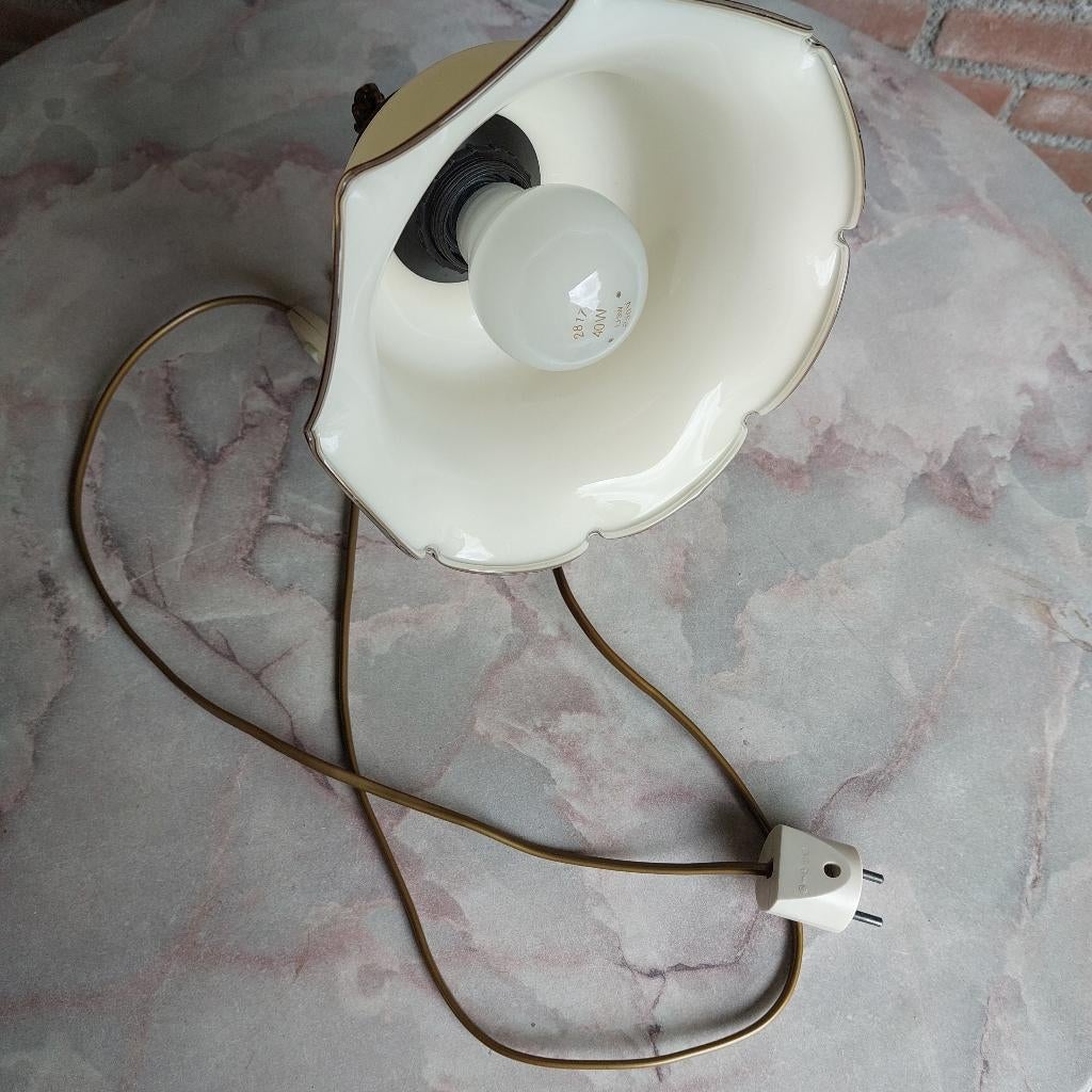 Wandlamp, schemerlamp, glazen kap, messing wandsteun, Ophalen of Verzenden, Nieuw, Glas