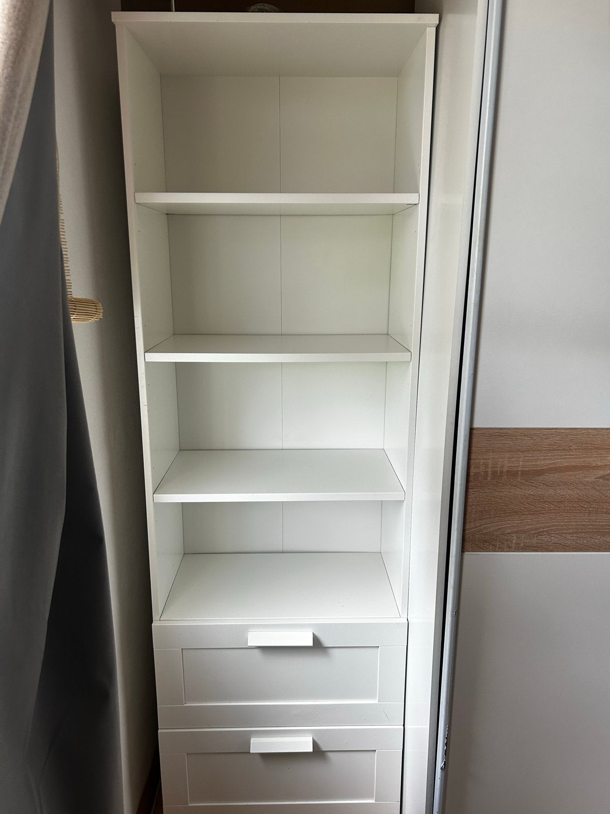 Witte kast met planken en lades, Overige materialen, Minder dan 50 cm, Gebruikt, Ophalen of Verzenden