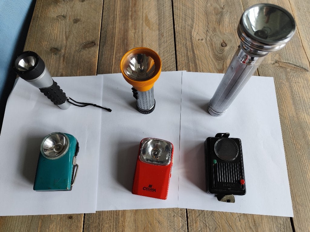Te koop klassieke vintage zaklampen, Caravans en Kamperen, Ophalen, Gebruikt, Batterij