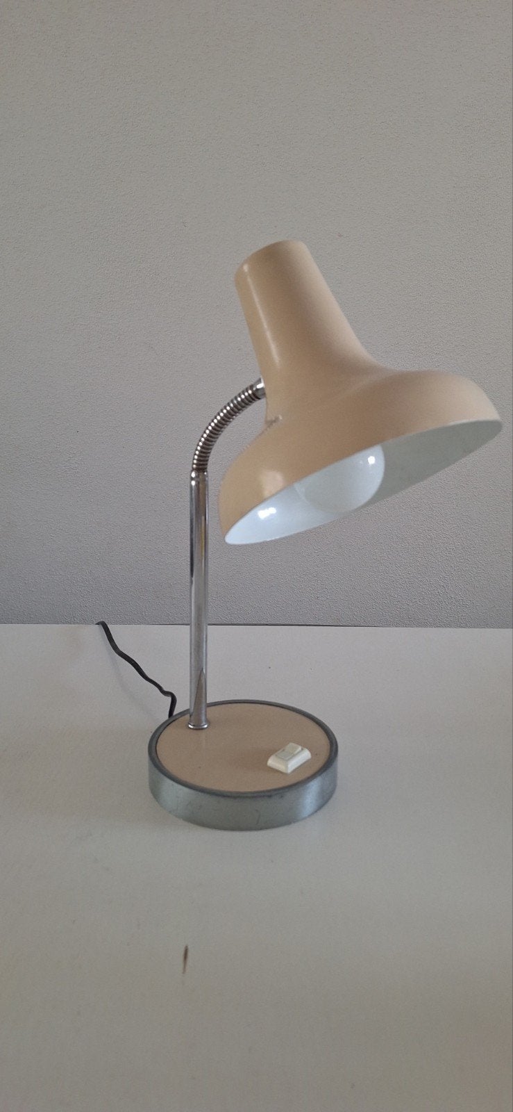 Vintage Massive bureaulamp, beige, flexibele arm, Overige merken, Gebruikt, Beige, Vintage