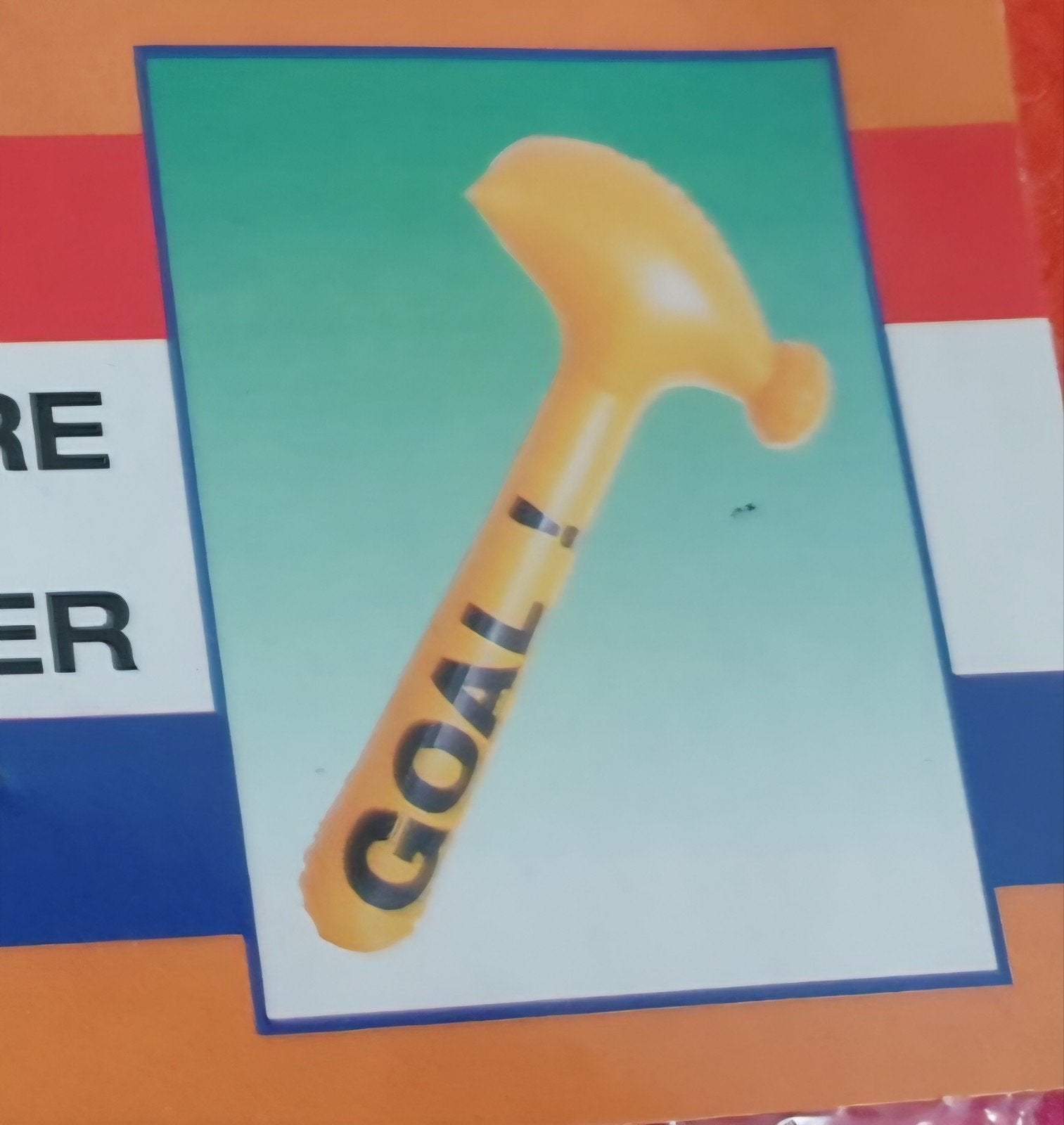 Opblaasbare hamer 'GOAL!' Oranje - WK Voetbal/Koningsdag, Ophalen of Verzenden, Nieuw, Feestartikel