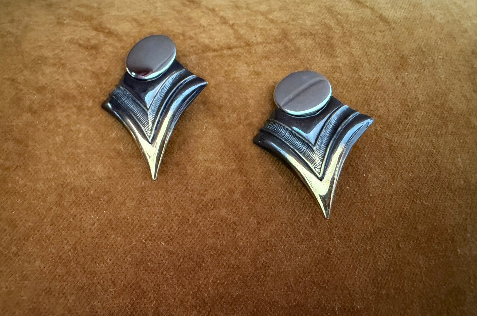 Unieke vintage artdeco clips oorbellen 4 cm, Ophalen of Verzenden, Zo goed als nieuw, Overige materialen