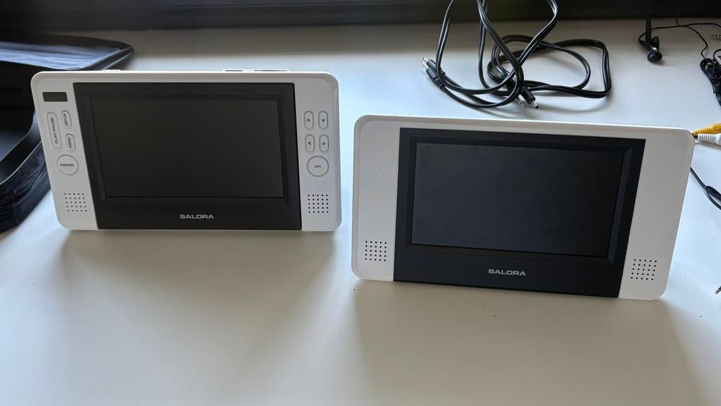 Salora DVP7030TWIN Portable dvd player - DVD speler in auto, Ophalen of Verzenden, Zo goed als nieuw, Overige merken