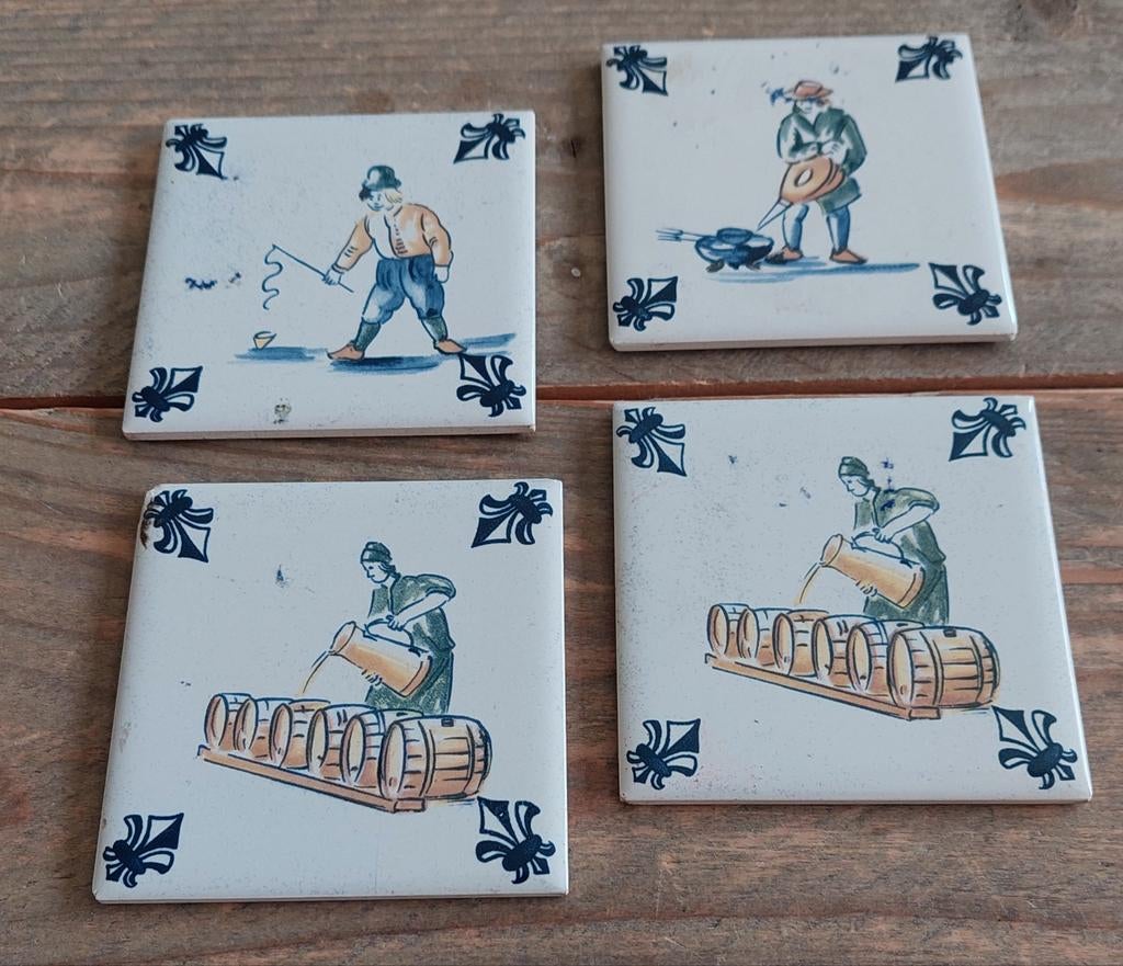Vintage KLM business class souvenir tegeltjes, jaren 80, Ophalen of Verzenden