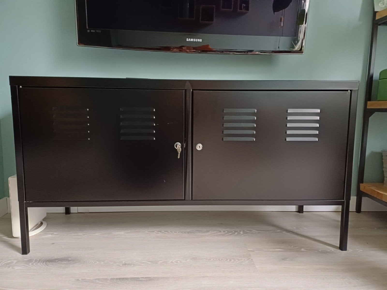 IKEA PS Lockerkast - Zwart metalen opbergkast, Ophalen, Gebruikt, Industrieel, Modern