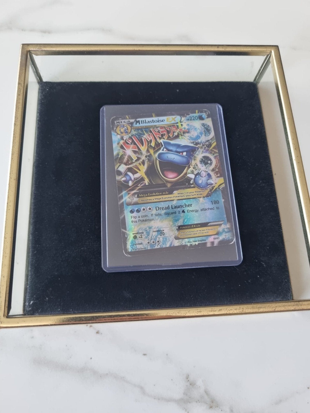 Pokémon Kaart: Blastoise EX (Mega Evolution), Ophalen of Verzenden, Gebruikt, Losse kaart