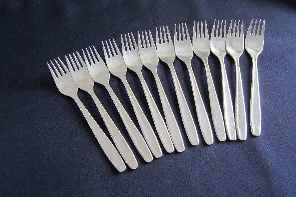 12 ontbijtvork,lunchvork 17 cm Gero Zilmeta quickstep 522., Gebruikt, Gero, Dessertvork, Los bestek