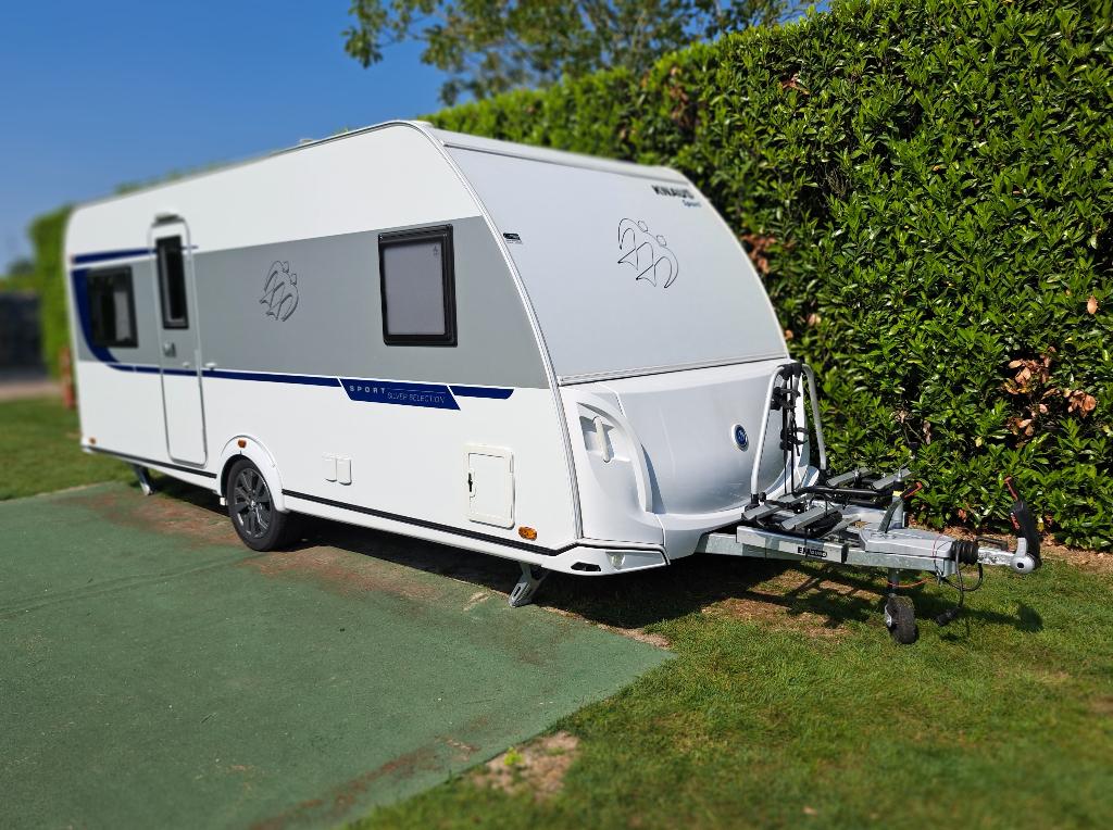Knaus Caravan 500 FU sport silver selection, Caravans en Kamperen, Caravans, Omvormbare zithoek, Rondzit, 7 tot 8 meter, Kachel