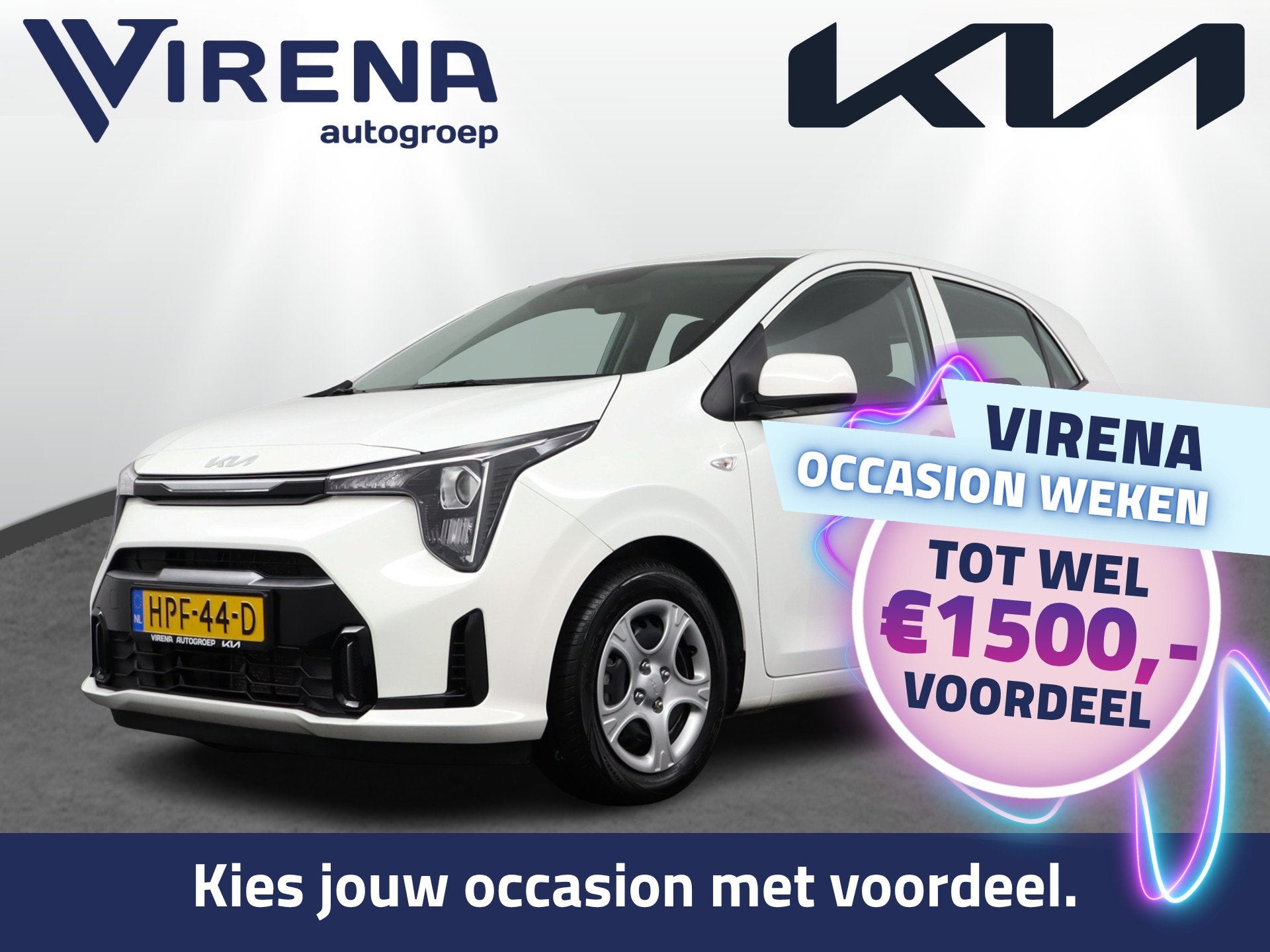 Kia Picanto 1.0 DPI DynamicLine - Achteruitrij camera - Navi, Voorwielaandrijving, Dealer onderhouden, Stof, Met garantie (alle)