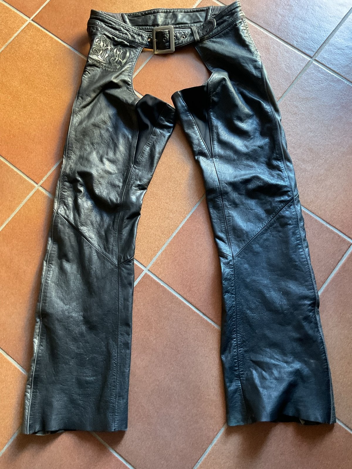 Harley-Davidson Leren Chaps - Zwart, Maat S, Ophalen of Verzenden, Tweedehands, Heren, Broek | leer