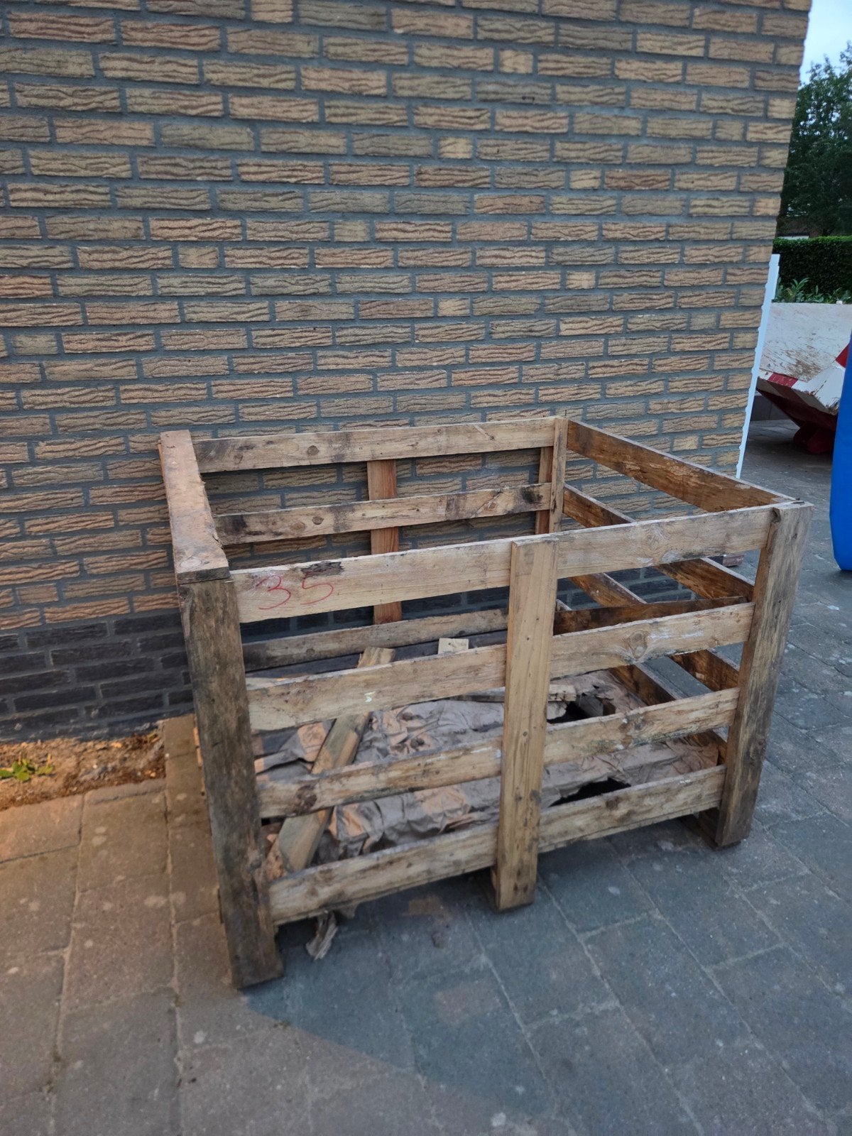 Houten pallet opslagbak voor haardhout of afval GRATIS, Ophalen, Gebruikt, Hout, Overige typen