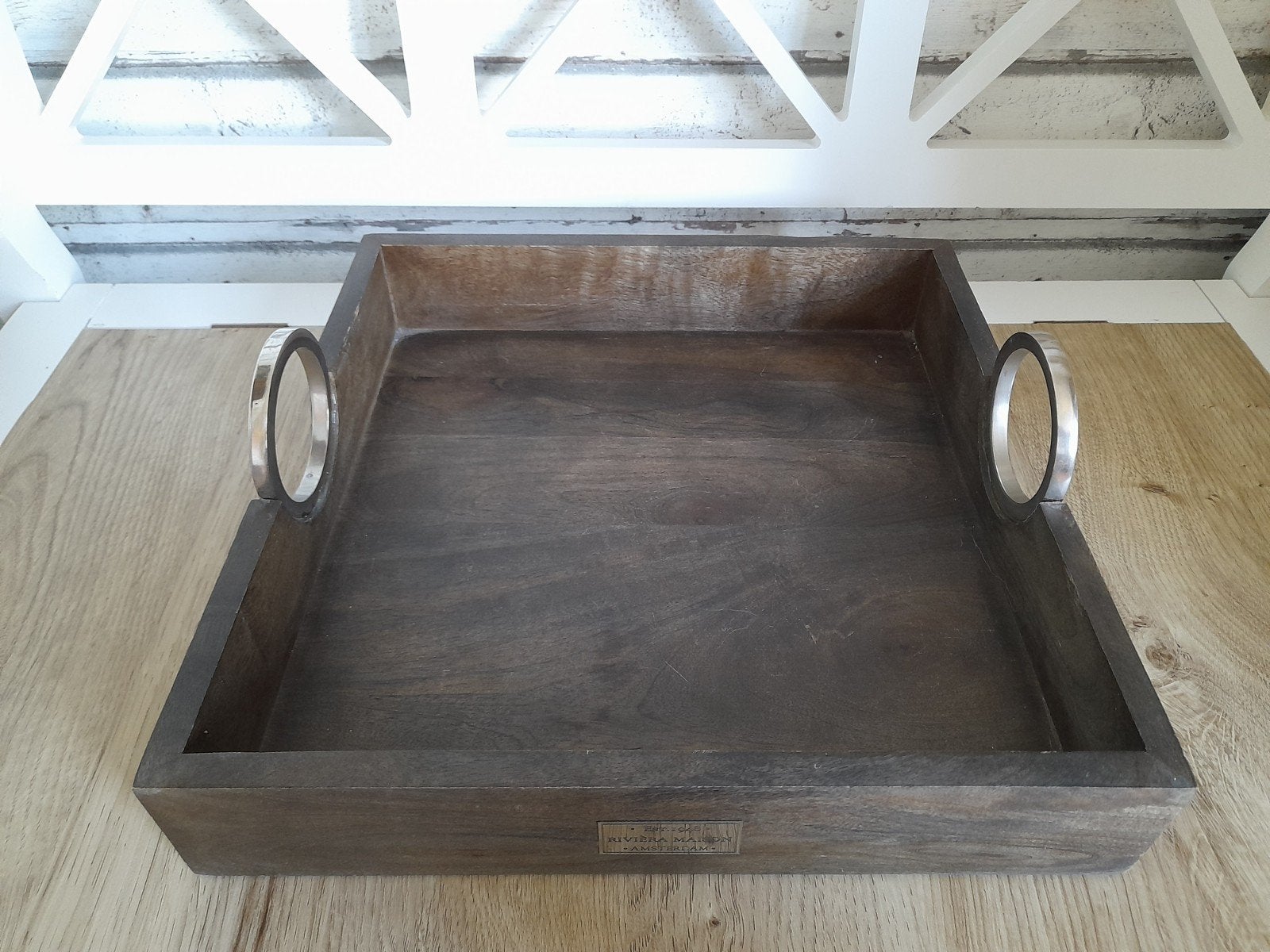 Riviera maison dienblad, Madison tray 35x35, Verzenden, Vierkant, Hout