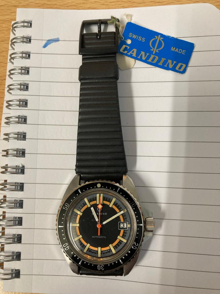 Vintage Candino Automaat Horloge - Waterdicht 20ATM Antichoc, Overige merken, Staal, Met bandje, Polshorloge