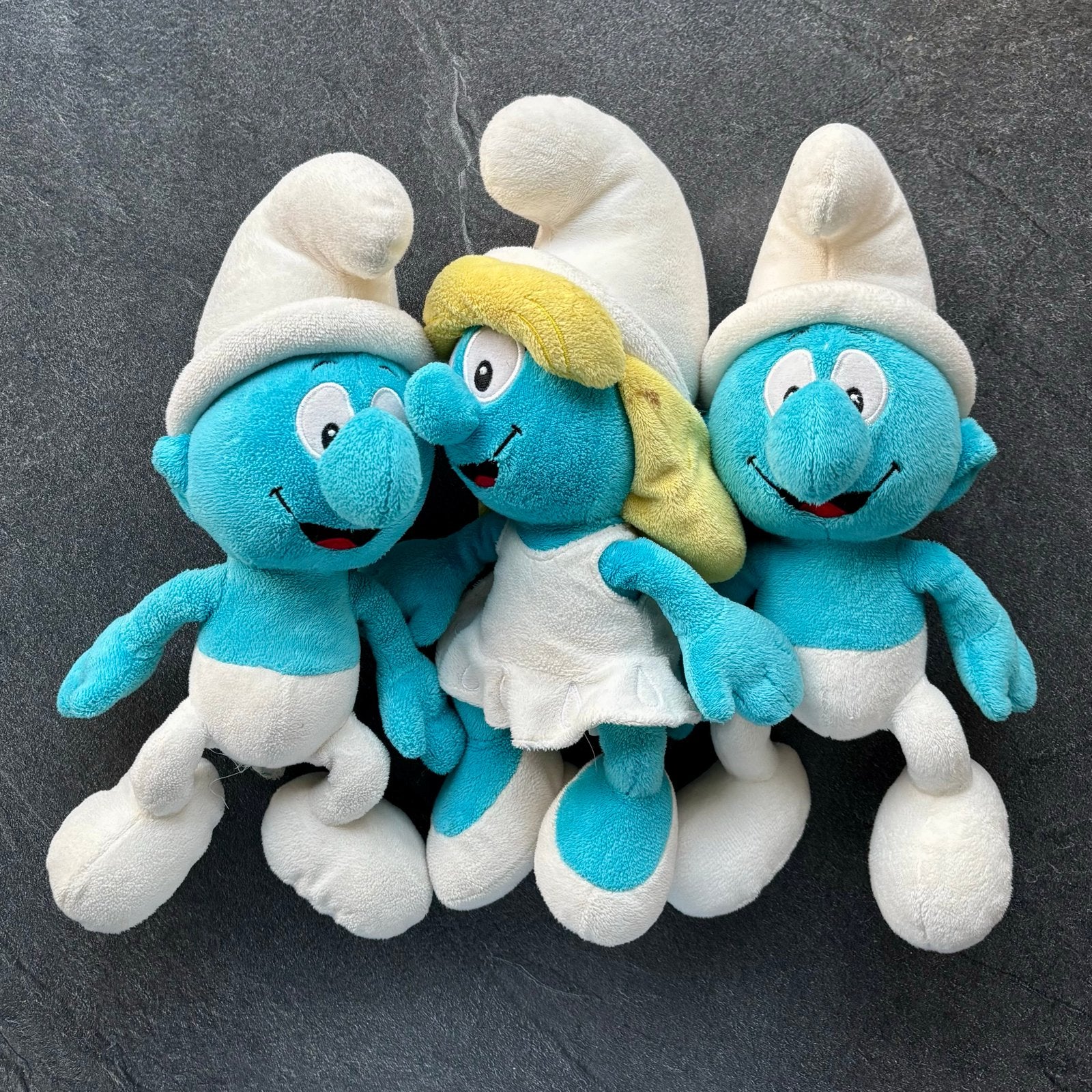 Smurfen Knuffels - Smurfin en 2 Smurfen, Ophalen of Verzenden, Gebruikt, Overige Smurfen, Poppetje, Figuurtje of Knuffel