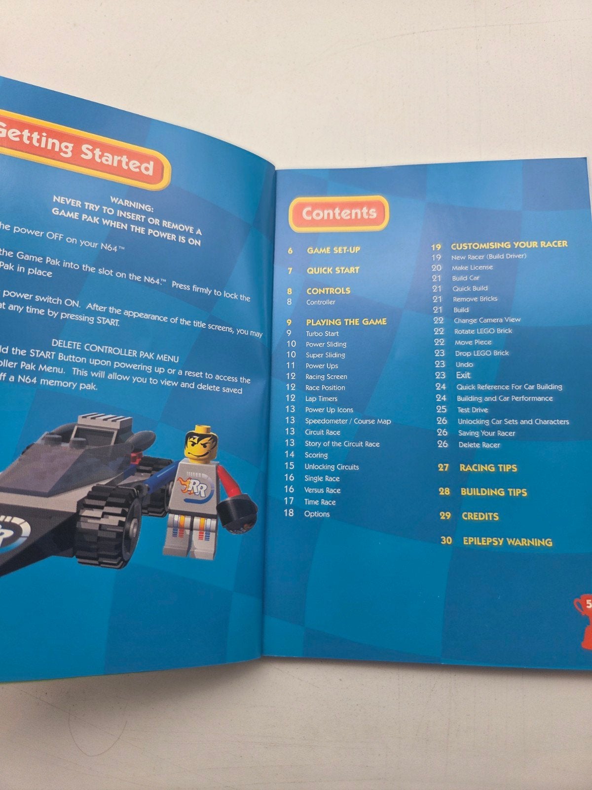 Lego Racers Handleiding (N64), Billund, Denemarken, 1 speler, Racen en Vliegen, Eén computer