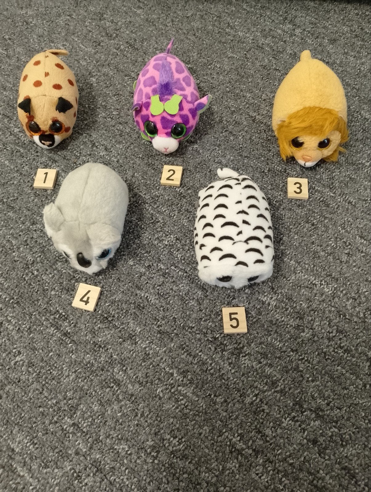 5 Ty Teeny knuffel/pluche dieren per stuk, Verzenden, Zo goed als nieuw, Overige typen